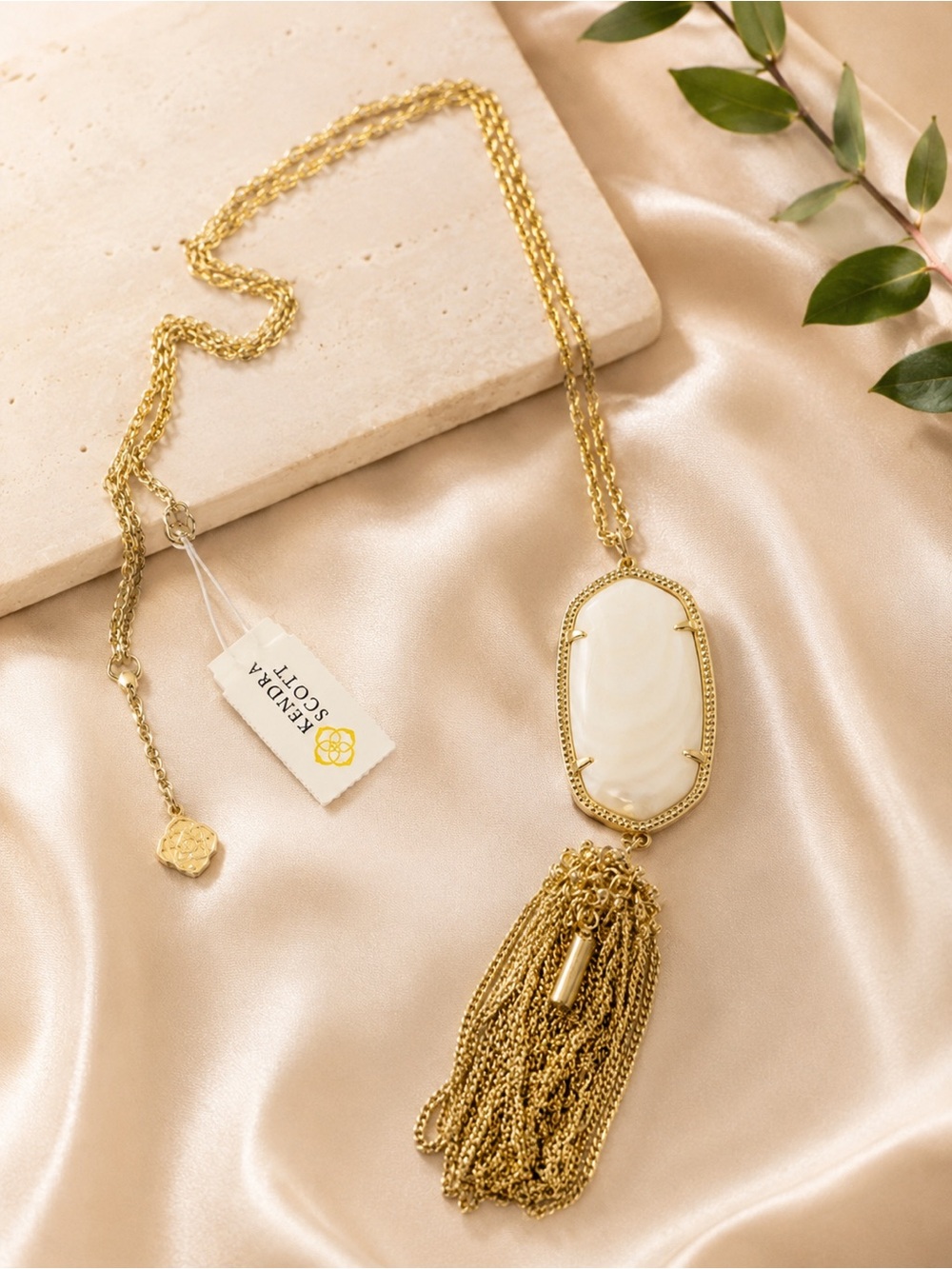 Kendra Scott Gold and Ivory Elle Tassel Necklace